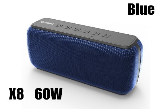 60W Anti Bluetooth Speaker Waterdichte Draagbare Kolom Bass Speaker Subwoofer Super Bass Usb/Tf Card Muziek center Sound Bar: blue