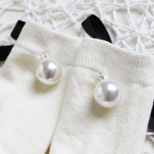 Baby Kid Girl Bowknot Pearl Stocking Solid Cotton Pantyhose Stockings Autumn Winter Princess Warm Tights 0-7Y