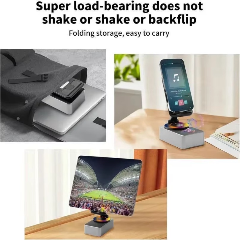 Altavoz Bluetooth inalámbrico 5 en 1, soporte para teléfono móvil de escritorio, Banco de energía portátil, carga para cocina, viajes, fiestas, gimnasio al aire libre
