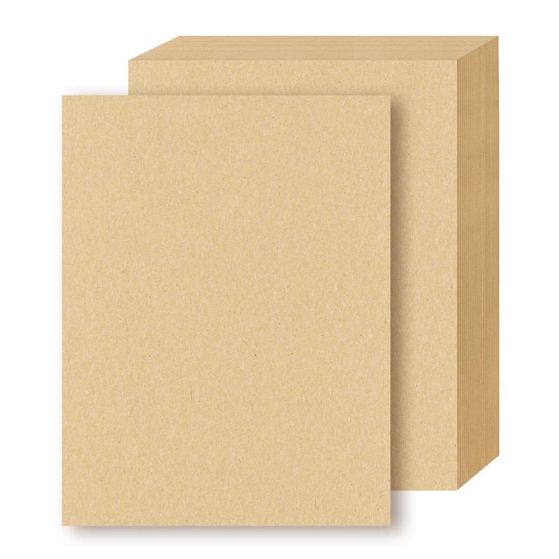 Papel Kraft Natural de 100 piezas, papel de papelería de tamaño carta de 21x29cm, papel marrón en blanco para escritura a mano para Artes, manualidades, suministros de oficina