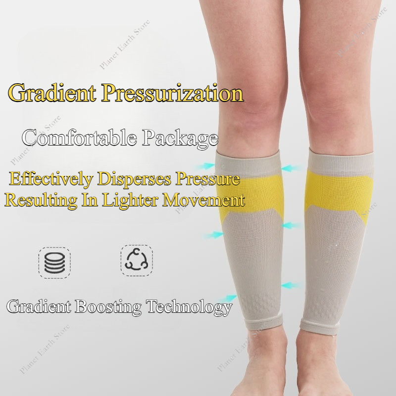 1 par de mangas de compresión de pantorrilla para hombres y mujeres, mangas de compresión para correr, atletismo, calcetines de compresión para piernas, soporte Unisex