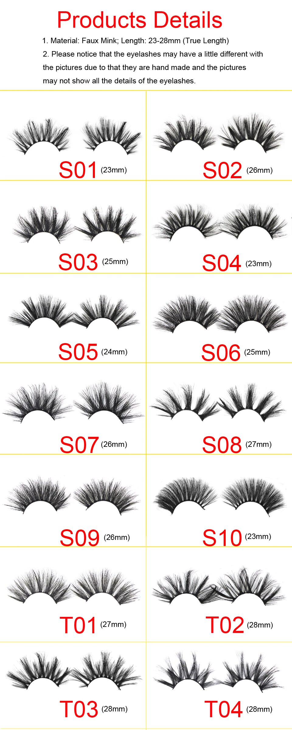 Damepapil 25mm fransar i bulk hel remsa lösögonfransar billigt pris olika stilar handgjorda långa fluffiga 25mm ögonfransar