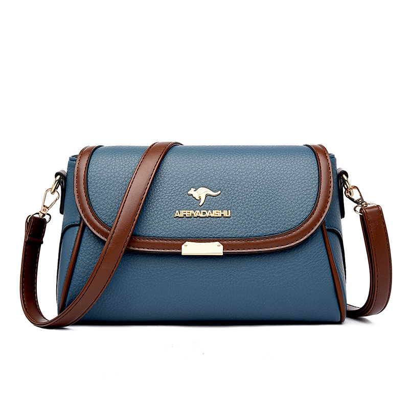Effen Kleur Lederen Kleine Schoudertassen Voor Vrouwen 2024 Messenger Tassen Met Strapdesigner Crossbody Tas Sac Amain: Bruin