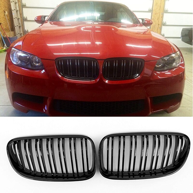 2X Gloss Black Front Nier Grill Grille Voor-Bmw E92 E93 3-Serie 328I 335I Coupe Lci