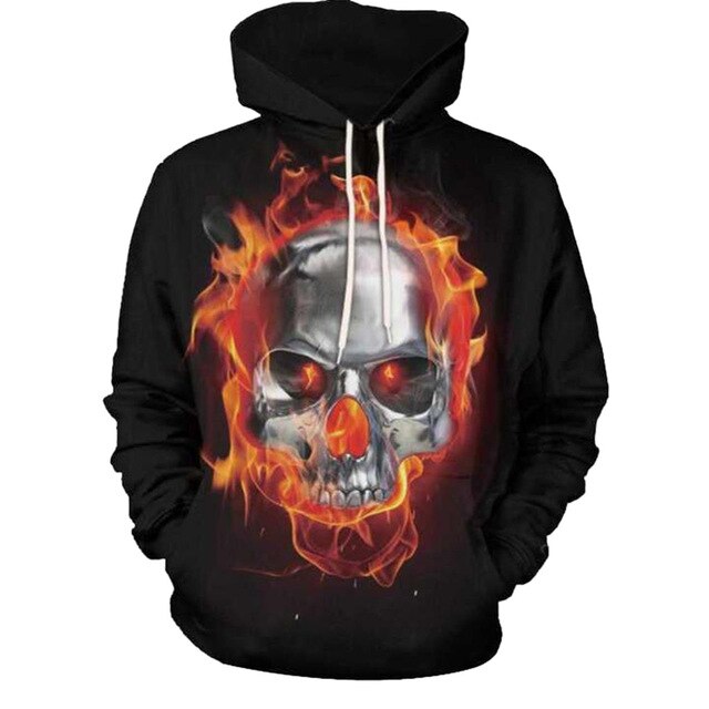 Men Casual Mode 3D Abstract Print Long Sleeve Couples Hooded Tracksuits Tops Sweatshirts: M