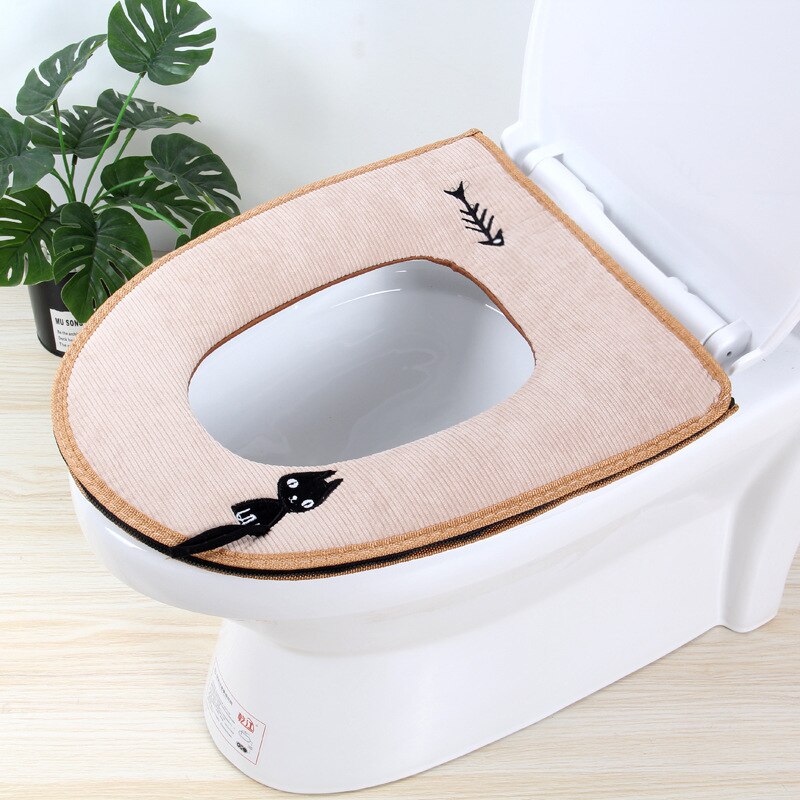 Conjunto de capa para assento de vaso sanitário, 4 cores, macias, decoração para casa, vaso sanitário, caixa de assento, tampa do vaso sanitário: Beige