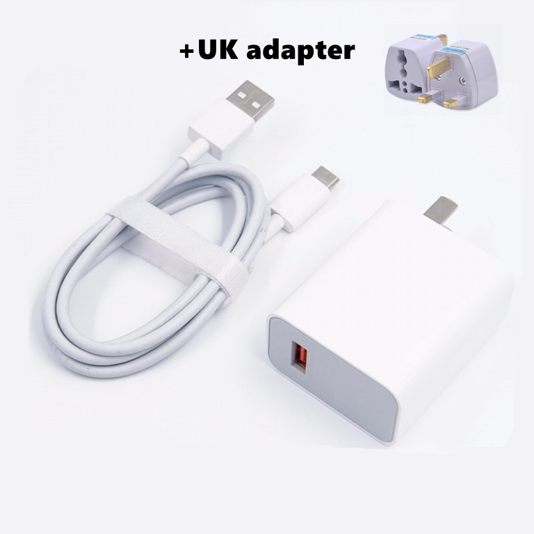 Original xiaomi 33w carregador rápido kit completo tipo-c cabo para mi 10 9 10t lite poco x3 nfc redmi k40 nota 9 10 pro: add UK adapter