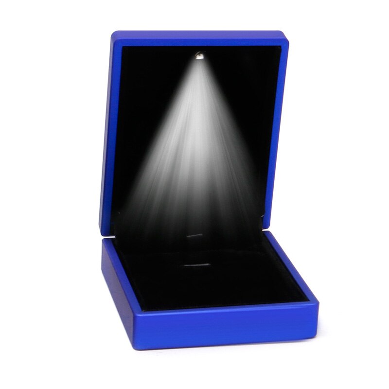 JAVRICK LED Lighted Earring Ring Box Wedding Engagement Ring Jewelry Display: Blue