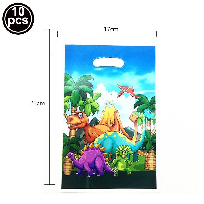 Kinderen happy birthday decoratie dinosaurus wegwerp servies babyshower jongen feestbenodigdheden papieren beker bord servet: Cadeauzakje 10 stuks