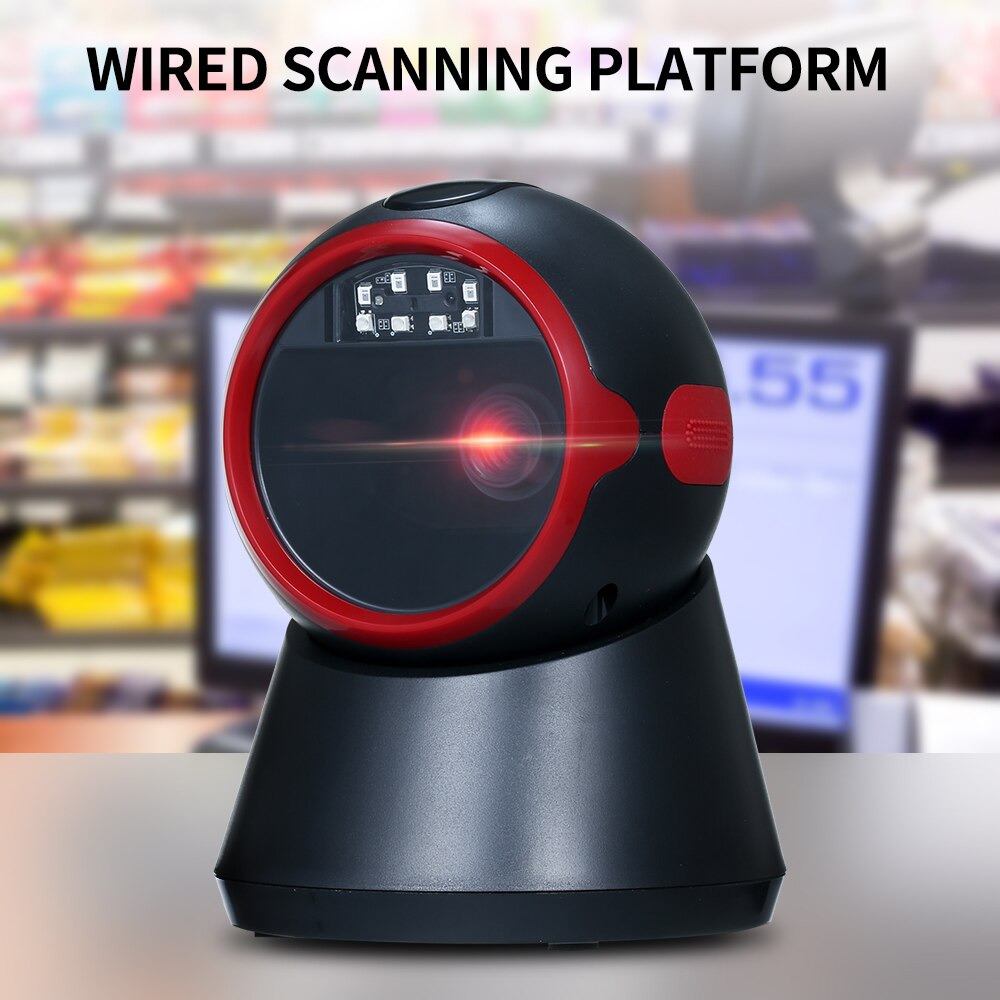 Wired Scanning Platform One-dimensional Barcode/QR Code Scanner for Supermarket Restaurant Retail Store Warehouse