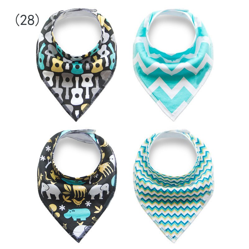 Baby bandana dregla haklappar för dregling och barnsjukdomar 4- pack set för flickor och pojkar: 13