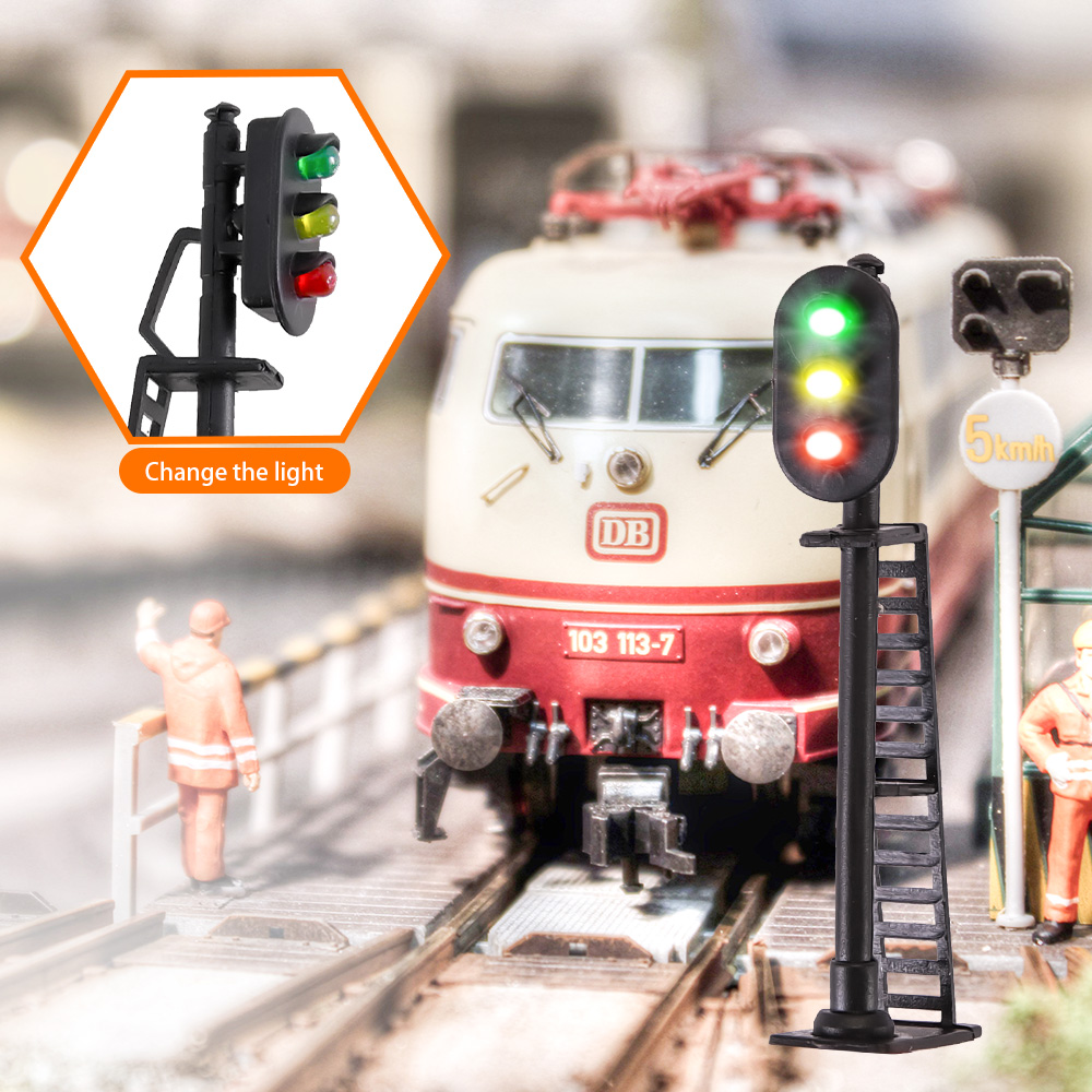 HO 1:87 Scale Mini Traffic Signs Miniature Signal Traffic Lamp Scene Rail For Railway Landscape Layout