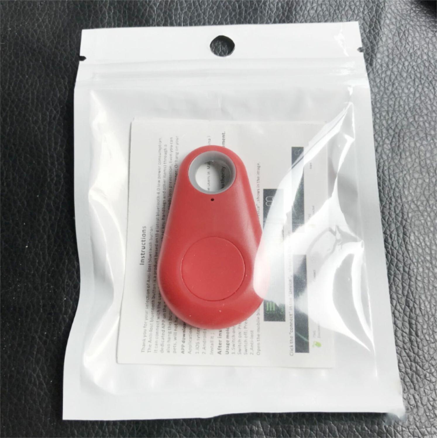 Gps mini smart tag tracker trådlös bluetooth anti-förlorad larm för plånboksväska barn nyckelsökare husdjur hund katt lokaliserare svart röd vit: Röd