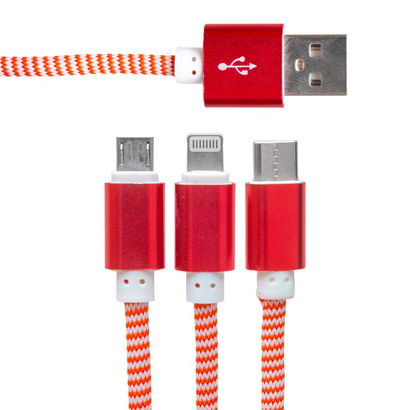 POWERMASTER MICRO USB/TYPE-C/lampo 2.1A metallo 1.2 metri carica e cavo dati