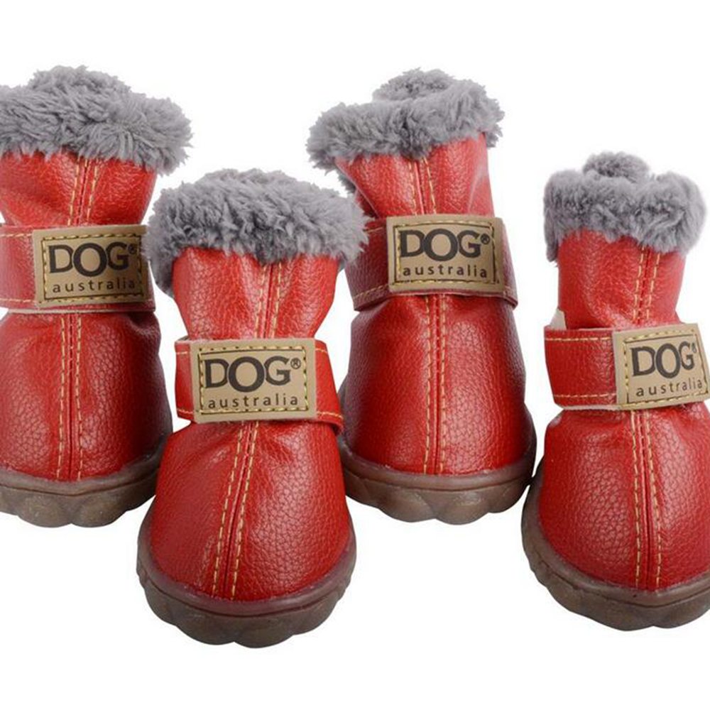 Waterdichte Schoenen Huisdier Winter Hond Kat Snowboots Warm Puppy Laarsjes voor Chihuahua: Xl / Rood