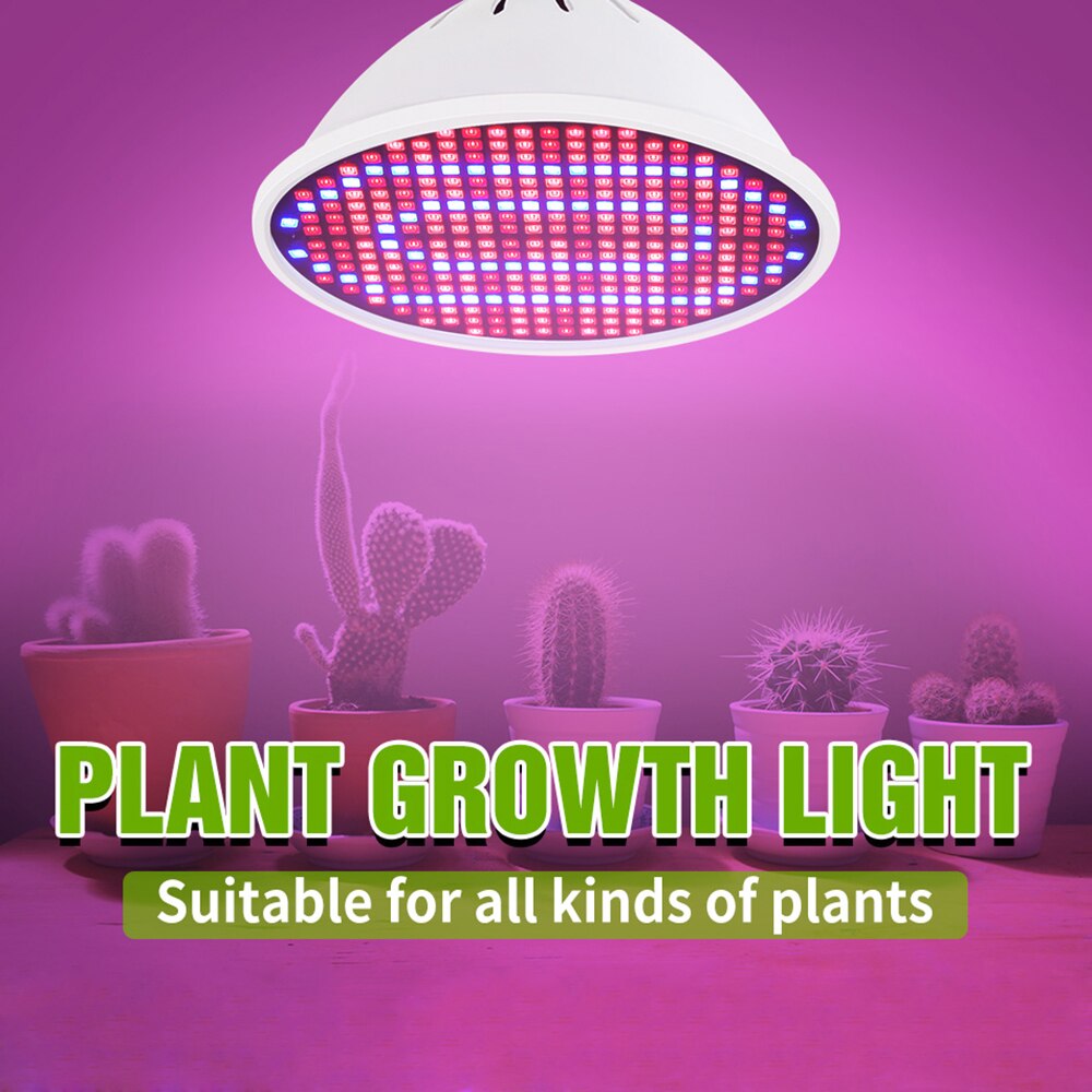 LED Plant Grow Light Bulb Full Spectrum E26 E27 Base 85-260V adjustable with 126LEDs-300LEDs Growing Bulb for Indoor Flowers
