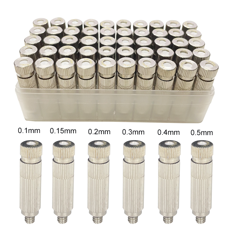 10 Stück Hochdruck-Nebeldüsen + 10 Stück Düsenhalter, 3/8 Zoll Sprühdüsen-Set, Nebel-Mister für Hinterhof, Wassernebel, Kühlung, Beschlagen