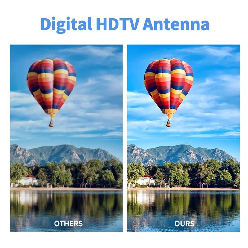 antenna Tv digitale Hd amplificata per esterni, supporto 4K 1080P e 2 Tv con cavo coassiale, adattatore, spina noi per palo di montaggio