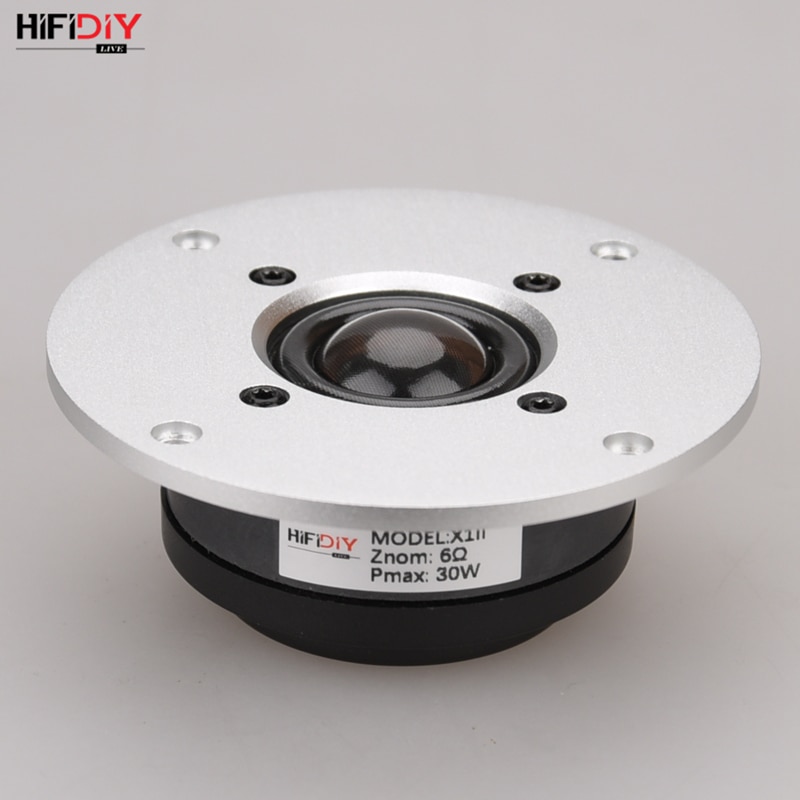 HIFIDIY LIVE 4 inch X1II Tweeter Speaker Unit aluminum transparent Silk membrane 6OHM30W Treble Loudspeaker silver 94 100 ~130mm