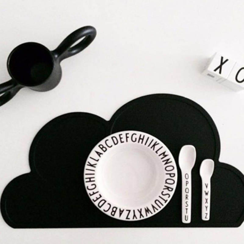 Nordisk stil børns bordservice skyformet silikone bordserviet servise vaskbare og bærbare måttepuder nbb 0322