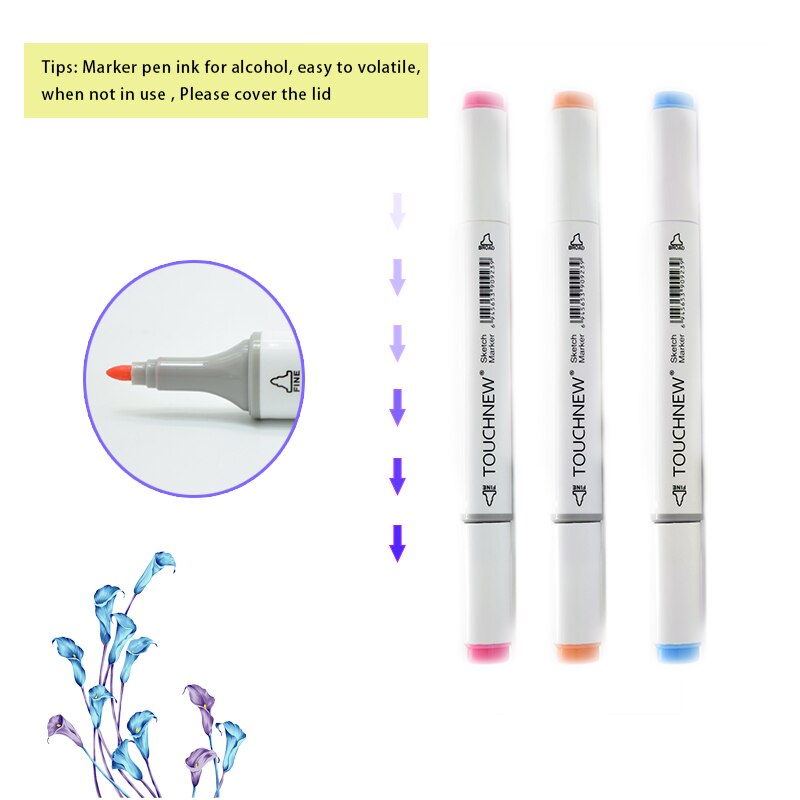 30/40/60/80 Anime Touchnew Marker Stift Kennzeichnung Stifte Farbe Marker Markieren Stift Bunte Malerei manga Kunst Liefert