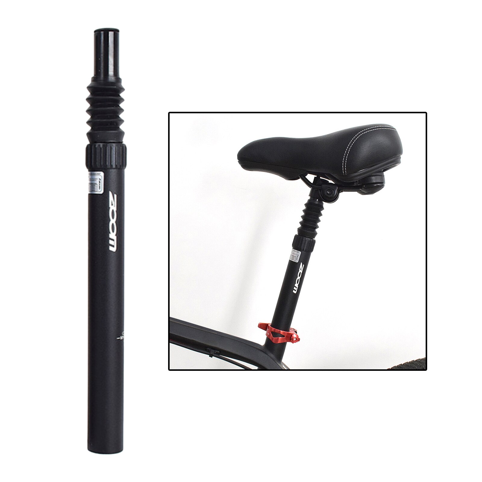 Tija de sillín de bicicleta, amortiguador, tubo de sillín, 25,4/27,2/28,6/30,9/31,6x350mm