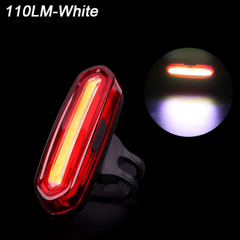 Bicycle Lighting Bike Lights Rechargeable Lamp USB Bike Rear Tail Lights Led Waterproof Lantern Cycling Flashlight for Bicycle: WHITE
