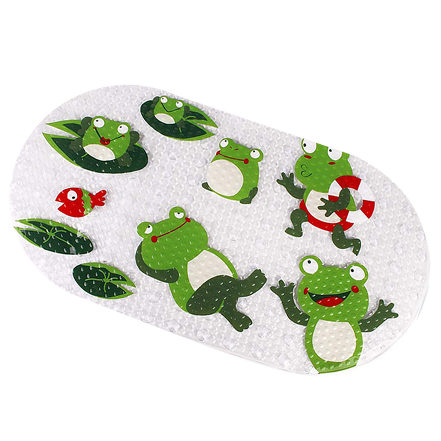 Cute Cartoon Silicone Anti-Skid Baby Bath Mat with Suction Cups Toddler Shower Cushion Bathtub Sponge Pad Bath Seat Kid Bath Car: Frog