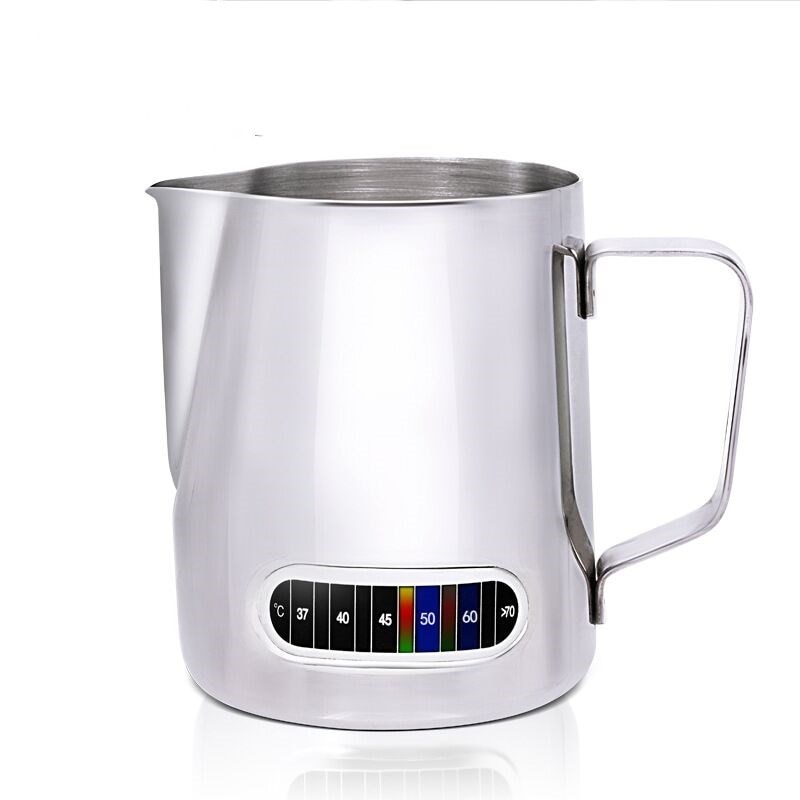 Kaffe mælkeskummende kande med indbygget termometer espresso kaffe barista craft latte 304 rustfrit stål 20oz / 600 ml