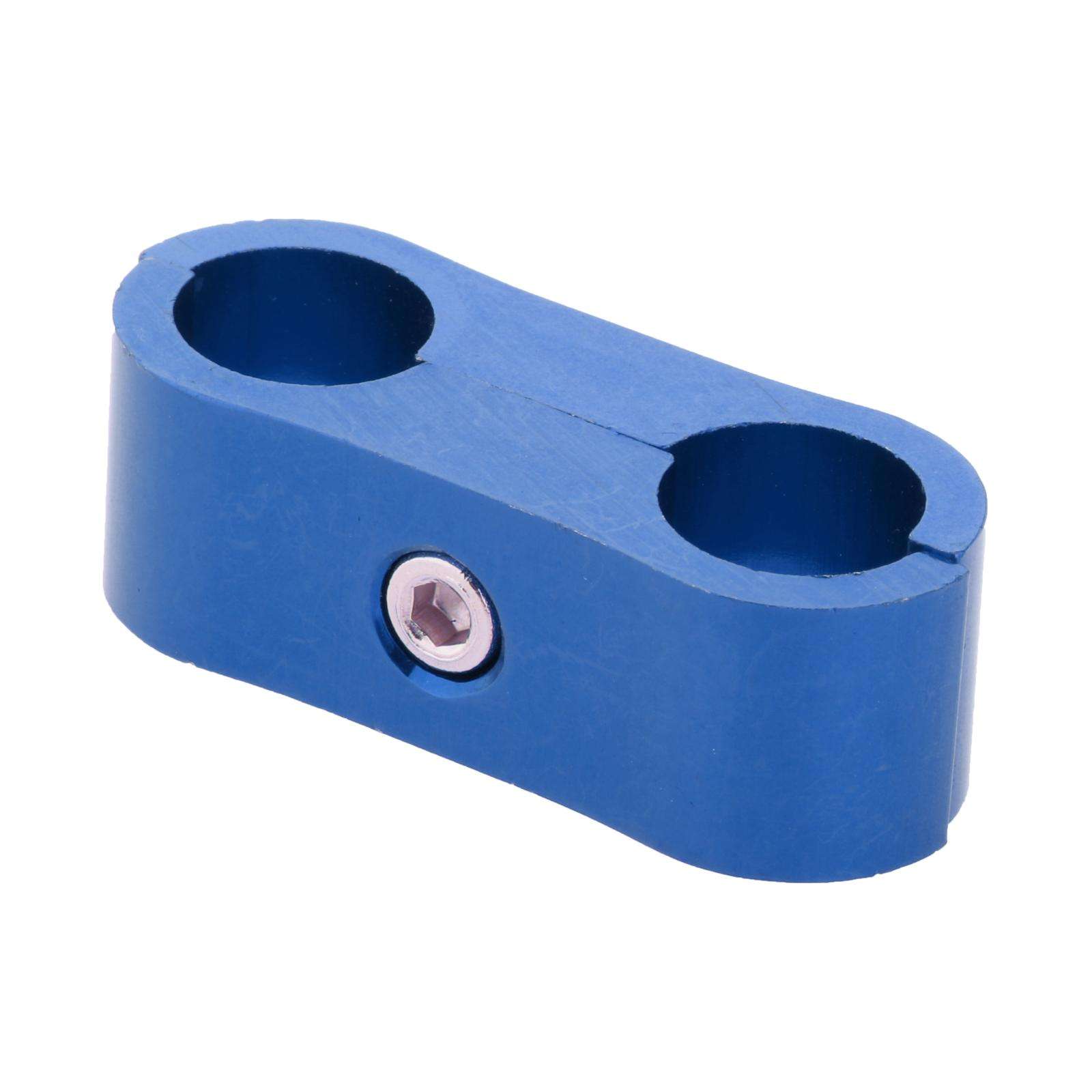 Car 2-Hole Fuel Hose Separator Clamp Oil Fuel Line Clamps Adapter: AN4 Blue