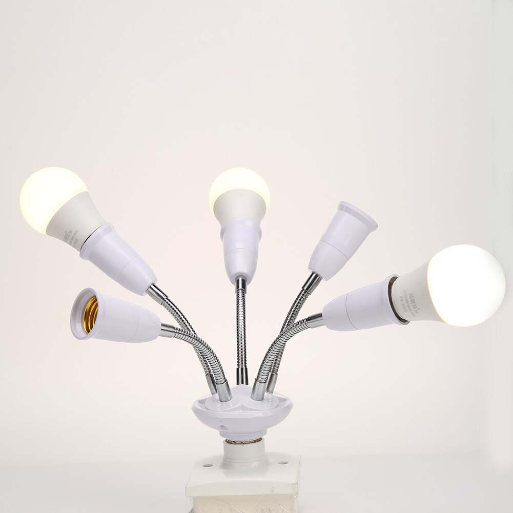 E27 Splitter 2/3/4/5 Head Lamp Base Adjustable LED Light Adapter Multi-conversion Lamp Bulb Holder Copper Converter Socket Screw