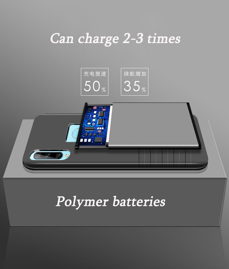 Chargeur de batterie de banque de puissance de 6800mAh étui pour Huawei P Smart Z couverture de charge de secours externe pour Huawei P Smart Z étui de batterie