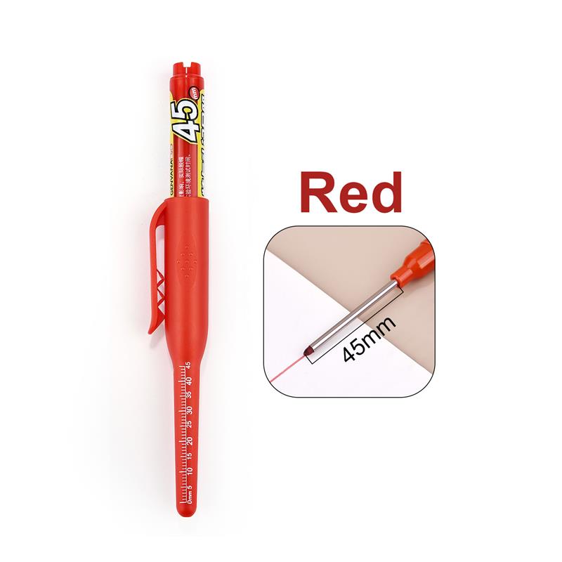 Rotuladores de Agujero profundo a prueba de agua de 45mm, bolígrafo de carpintero con cabeza de punta larga, tinta negra/azul/roja para herramientas manuales multiusos para carpintería: Verde claro