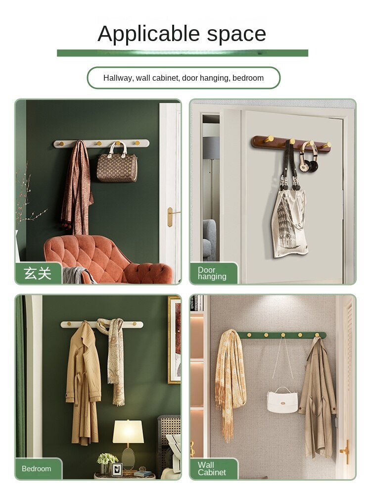 Kledingrek Muur Opknoping Muur Gemonteerde Ponsen-Gratis Kleding Haak Muur Ingang Achter Entree Garderobe Licht Luxe Kleding haak