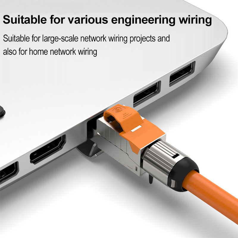 Cat6 Cat6A Cat7 Cat8 Industrial Ethernet Connector RJ45 Shielded Field Plug Tool Free Easy Metal Die-Cast Termination Conector