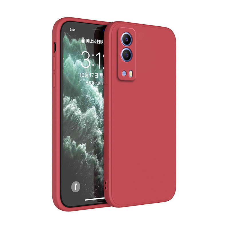 Case voor VIVO Y53S T2 Y72 Y52 Y53ST2 5G Camera Bescherming Vierkante Vloeibare Siliconen Zachte Schokbestendige Luxe cover Funda: PE / Ivoor