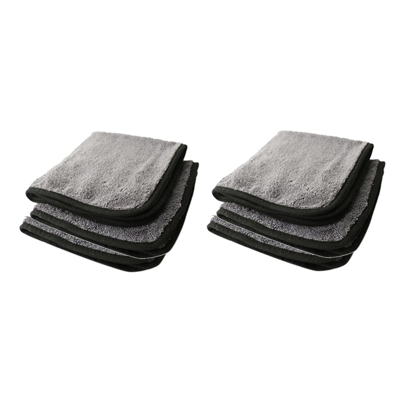 Microfiber Towels, 400 GSM Dual-Pile Super Plush Microfiber Towel, 16X16 Inch, Pack of 6: Gray