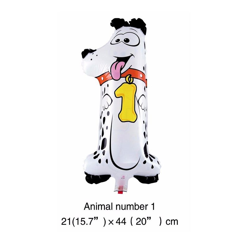 1Pcs 16 Inch Animal Number Foil Inflatable Balloons Kids Party Wedding Happy Birthday Decoration Air Balloon Children's: 1