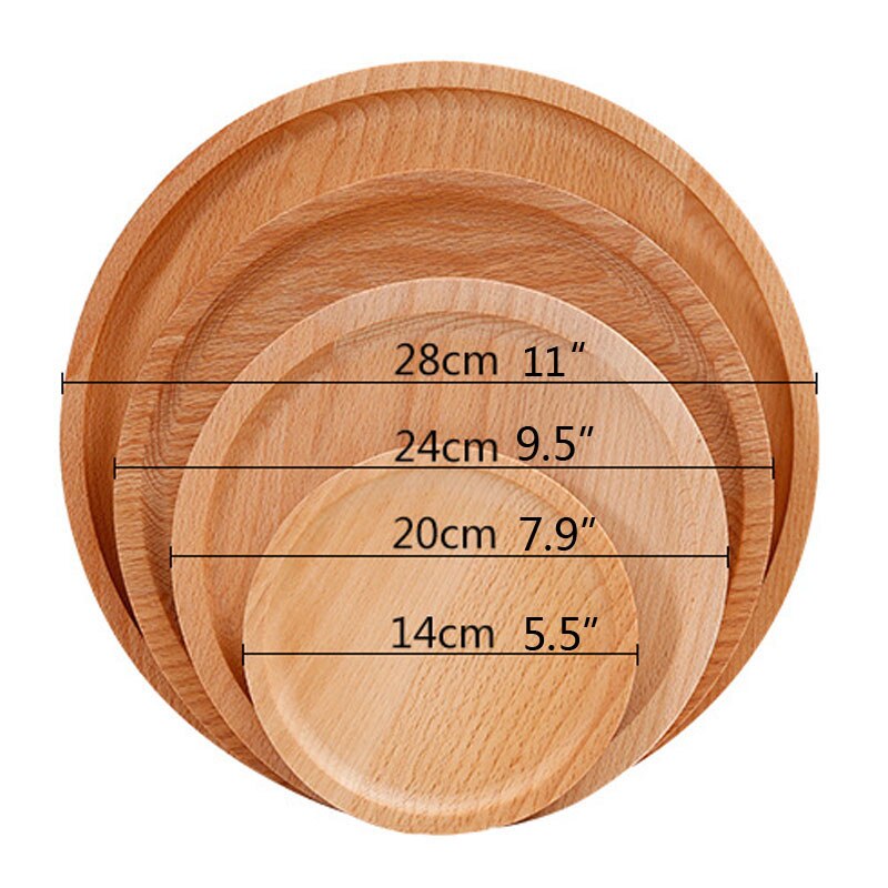 1 Pcs Japanse Hout Ronde Plaat Natuurlijke Houten Cake Brood Gerechten Dessert Dienblad Hout Sushi Plaat Servies Servies