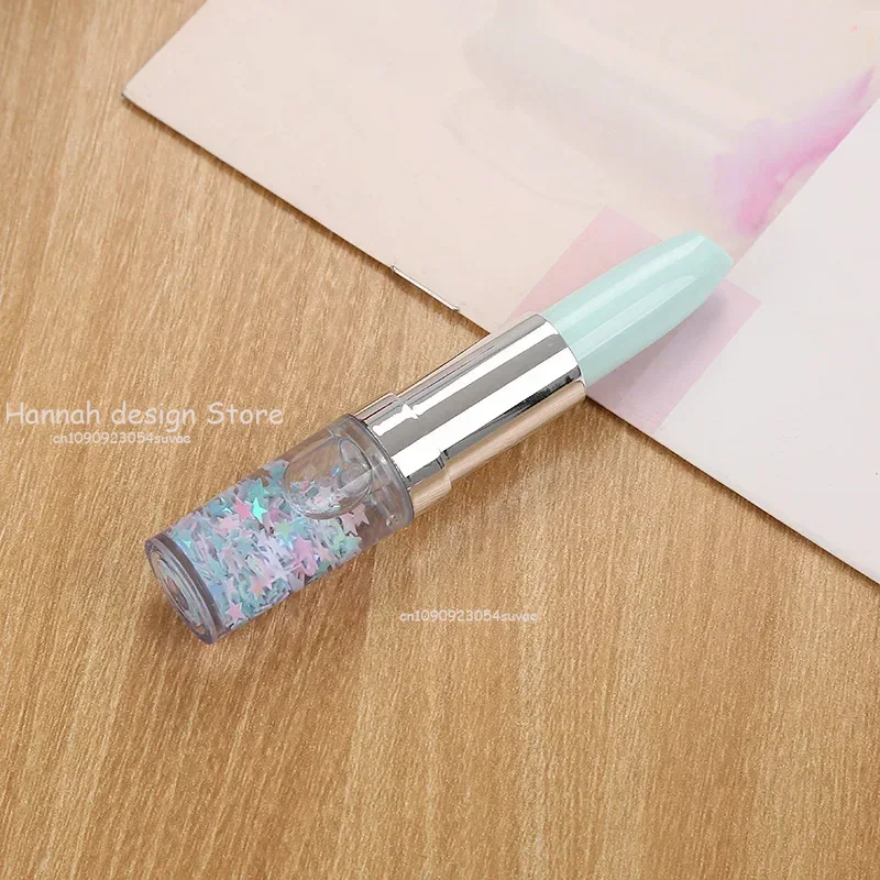 Stylo à bille rouge à lèvres fantaisie, stylos promotionnels, signature portable, petit stylo frais, encre noire, fournitures scolaires et de bureau, pour fille, 0.5mm