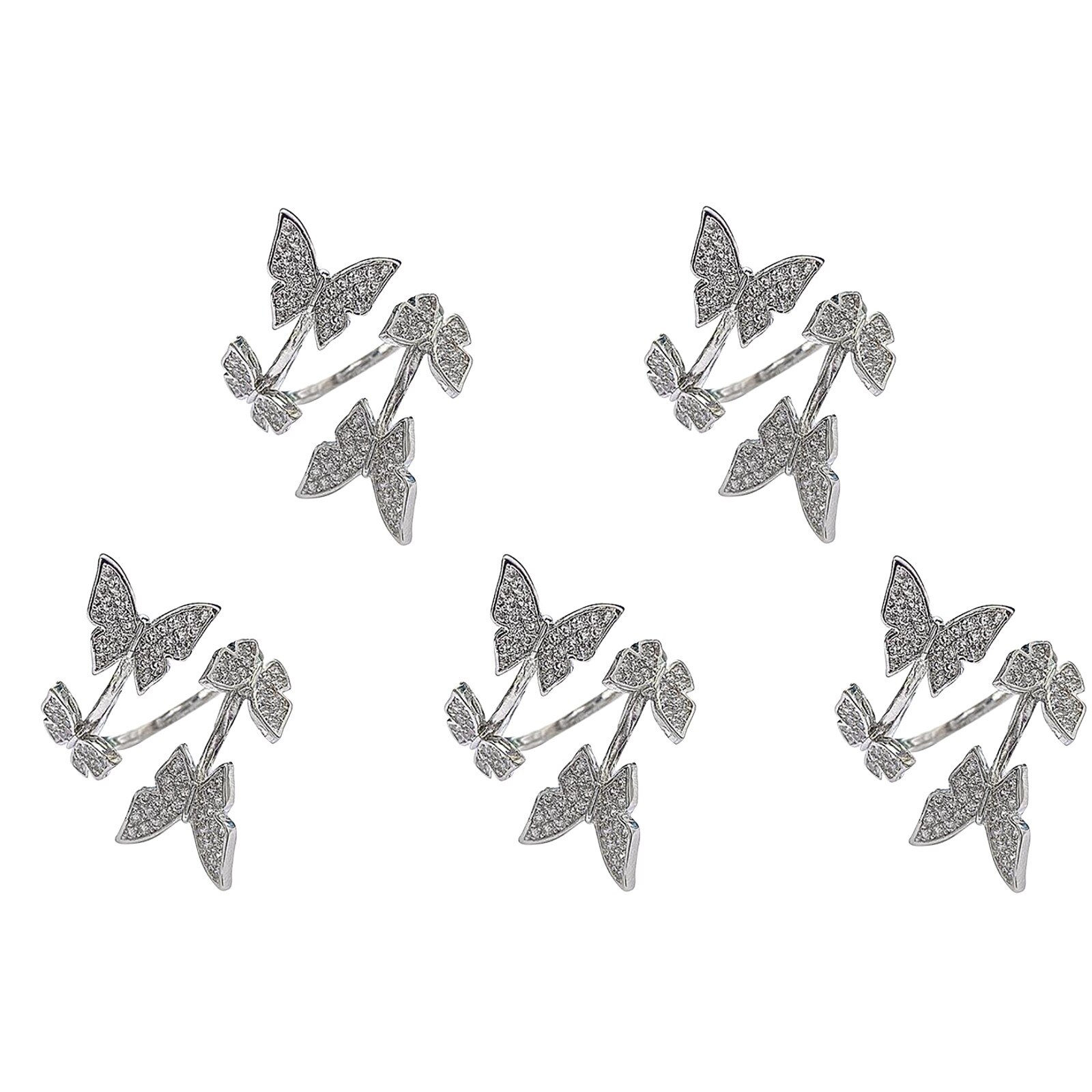 Vlinder Verstelbare Vinger Slijtage Vingerhoed Garen Gidsen Ringen Breien Loop Haak Loop Breien Accessoires Breien Ring: C