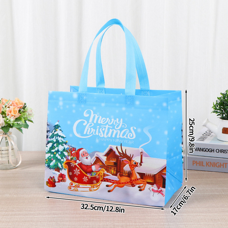 Sacs joyeux noël pour emballage , sacs pliables de noël, fourre-tout de noël, flocon de neige, rangement de du père noël: Fluorescence Jaune