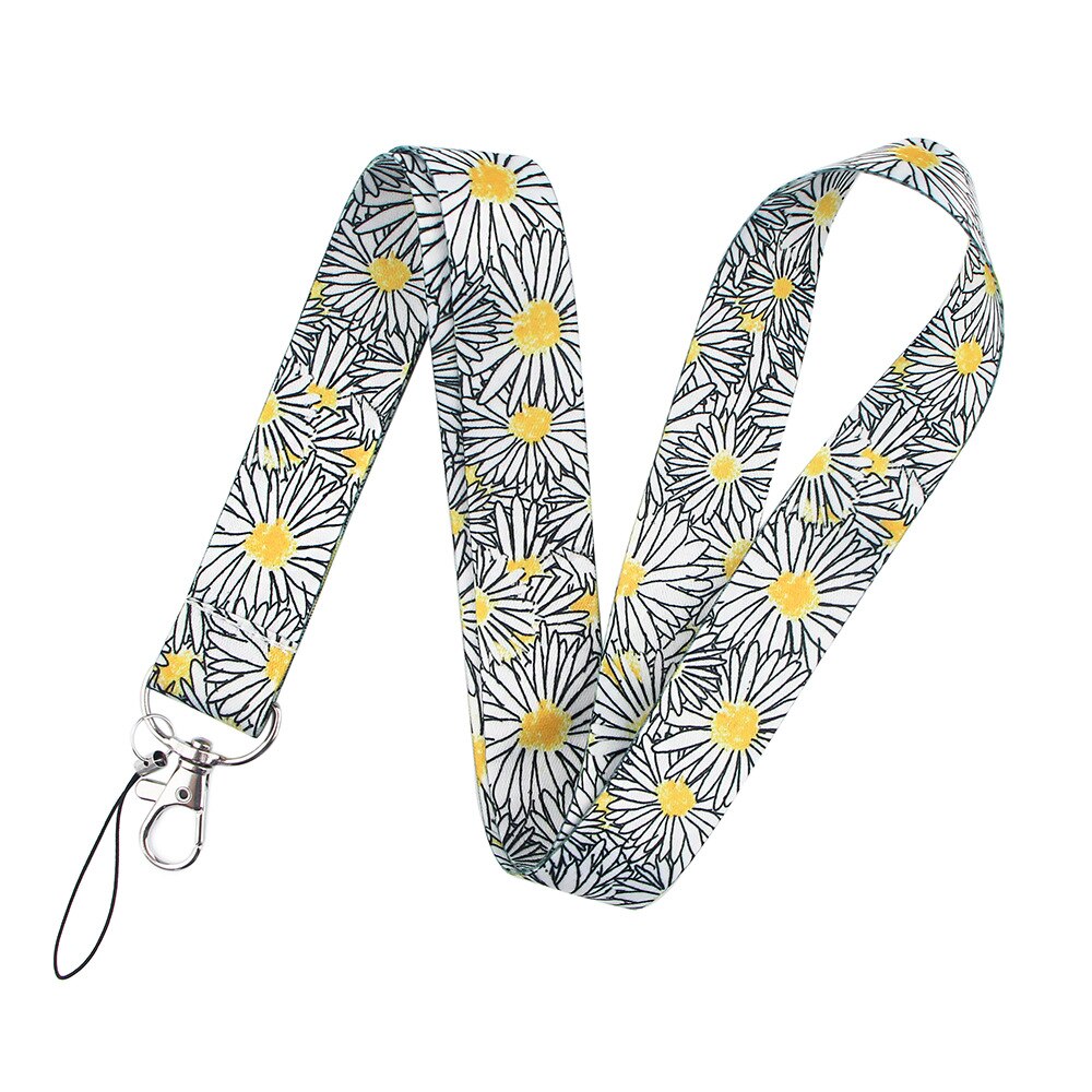 Vrouwen Sleutelhanger Holder Neck Strap Lanyard Bloemenprint Lanyard Card Id Houder Auto Sleutelhanger Id-kaart Badge Kids: AL1576