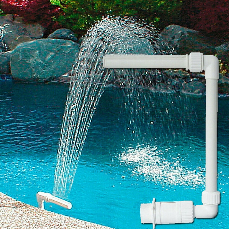 Pool vattenfall fontänställ simbassäng fontän huvudrör är ansluten till marken ovanför simvattenpoolen