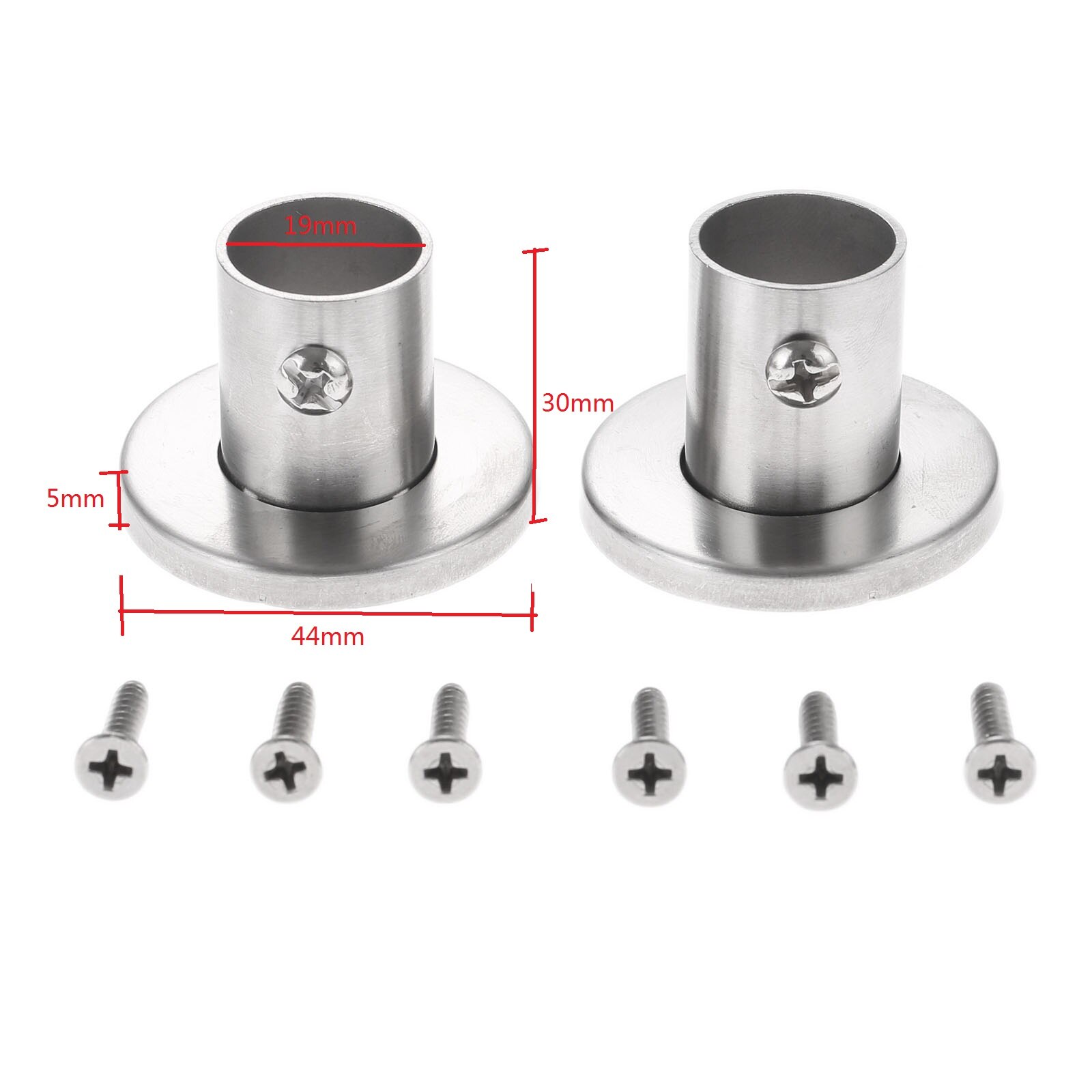2 st balkong garderob garderob stångflänsfäste rälsstöd hängare klädstång säte hängare rör rörhållare 19mm/22mm/25mm/32mm: 19mm