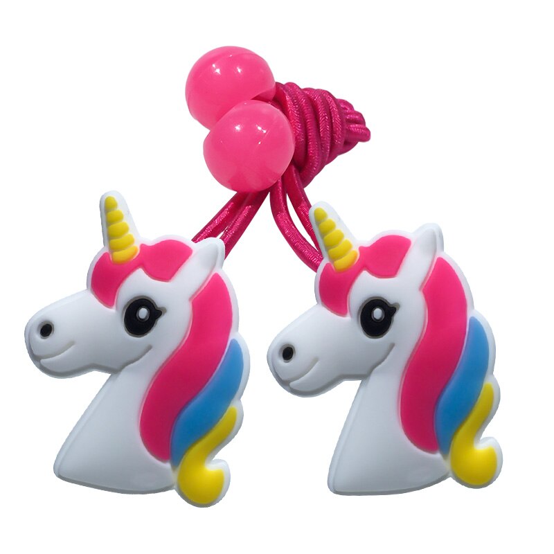 Eenhoorn Elastische Haarbanden Kids Rubber Hoofdbanden Haar Clips Haarspelden Meisjes Hoofddeksels Kinderen Haaraccessoires: 1pair  3027-01