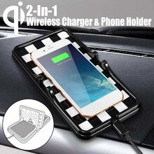 5W Qi Draadloze Oplader Houder Beugel Auto Dashboard Mount Stand Antislip Pad Smartphone Snelle Opladen Lader Voor iphone 11 Pro