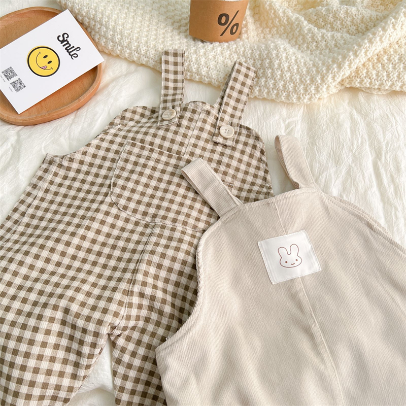 Baby Overalls Voor Meisjes Jongens Casual Effen Plaid Corduroy Jumpsuit Lente Zomer Katoen Kinderen Kleding Meisje Jarretel Broek