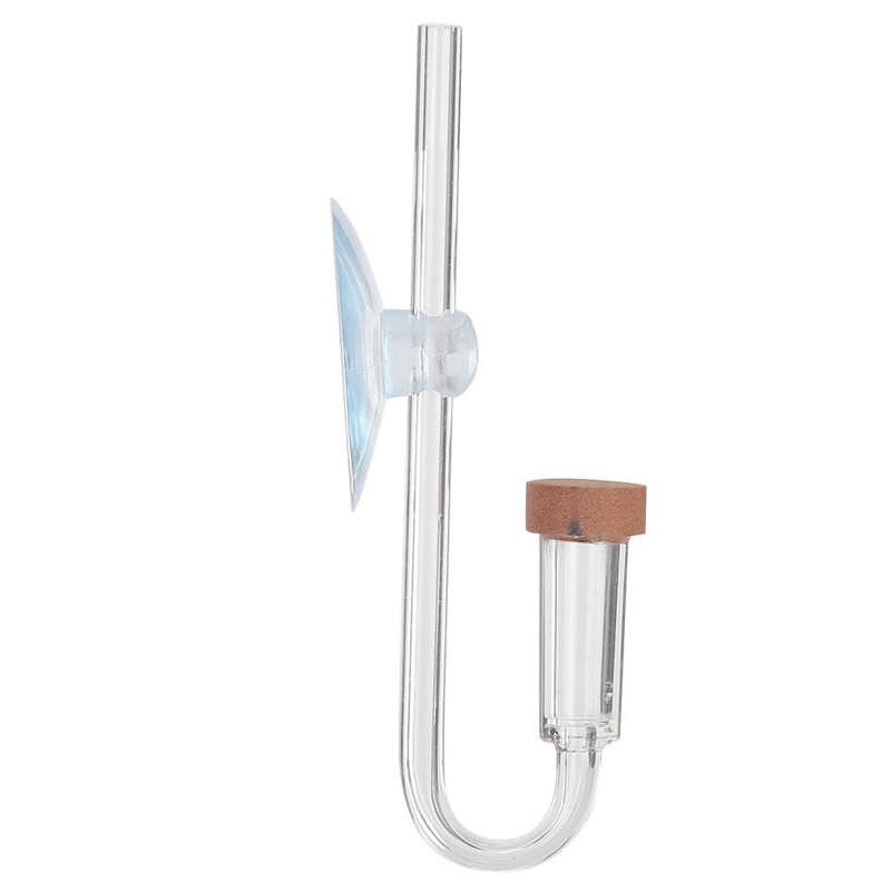 U-formet akvarium gennemsigtig akryl  co2 raffinerer med sugekop mini diffuser  co2 raffinerer akvarietilbehør