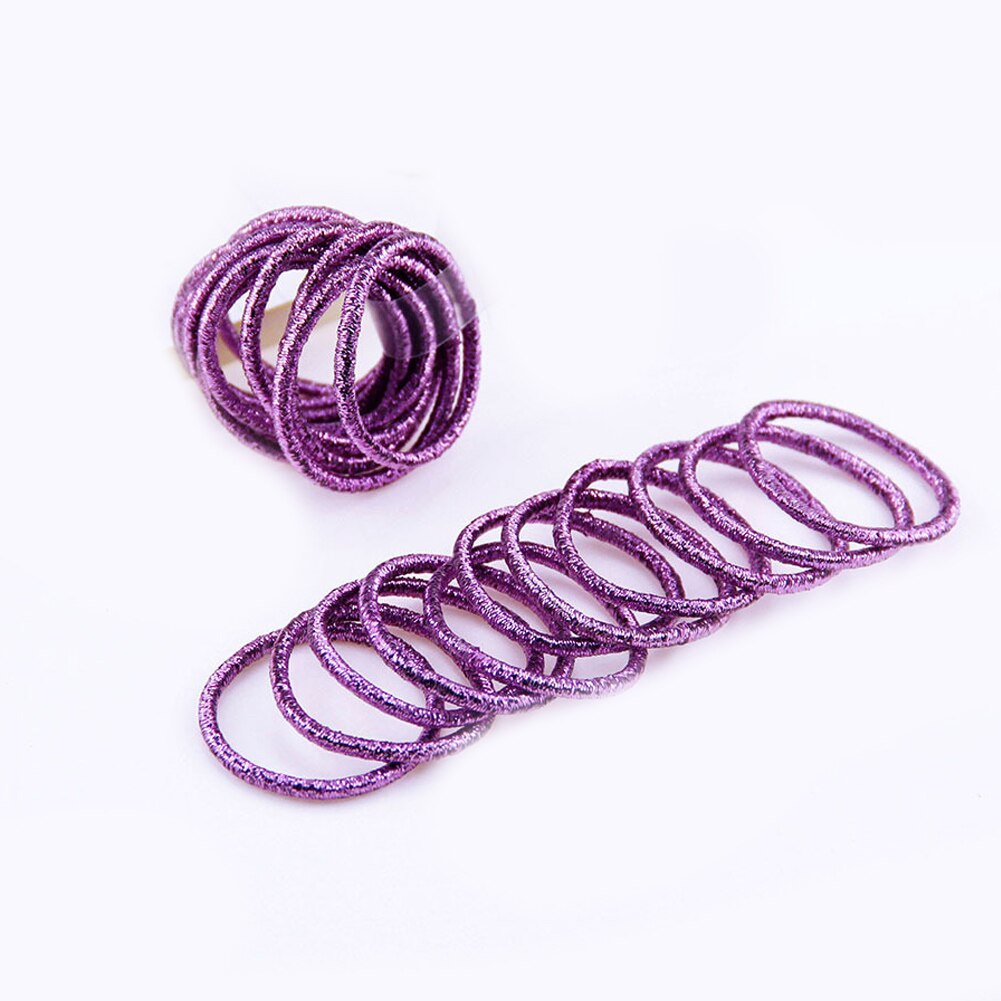 10Pc Glitter Shining Kids Chouchou Kleurrijke Elastische Haarbanden Zoete Leuke Paardenstaart Houder Voor Meisjes Accessoires Haar Ringen